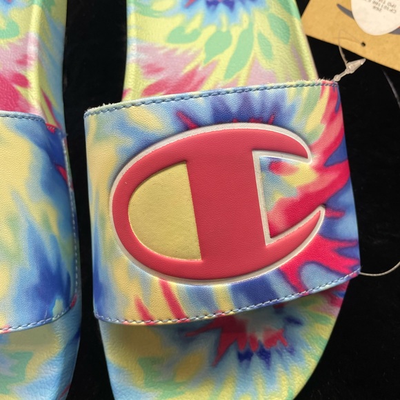🆕 Champion Women's IPO Tie Dye Slide Sandal (Pink/Light Yellow/Multi, 7) - Picture 5 of 7